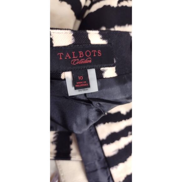 Talbots Collection tie dye pencil skirt tan black cotton lined size 10 - Picture 6 of 9